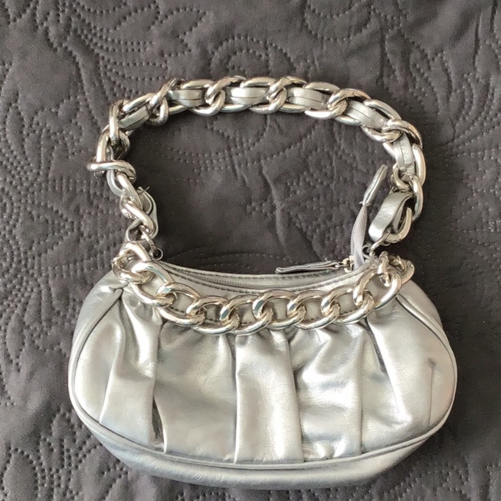 Silver Chain Handle Women's Bag